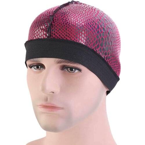 Elastic spandex polyester hair shower dome cap wig fabric mens wave caps designer custom compression wave cap