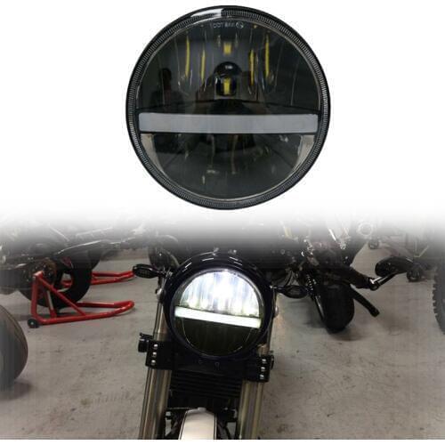5.75Inch Round Headlamp 5 3/4" Inch 883 LED Motorcycle Headlight High / Low beam for Dyna Touring FX Softail with DRL