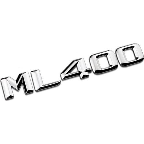 Chrome Shiny Silver " ML 400 " Car Trunk Rear Letters Word Badge Emblem Letter Decal Sticker for Mercedes Benz ML Class ML400