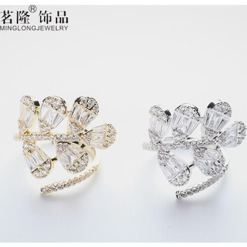 Rings For Women Females Jewelry Accessory Bridal Wedding Engagement Promise Gift Zircon Girls Resizable Brand Designer 2020 New