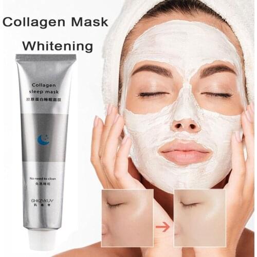100ml Korea Collagen Sleep Mask Night Hydrating Sleep Mask Wash Free Repair Oil-Control Acne Treatment Shrink Pore Purify Skin