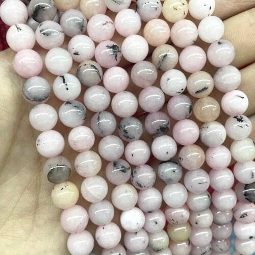 4 6 8 10 12mm Natural Stone Pink Opal Jades Round Loose Spacer Beads For Jewelry Making DIY Bracelet Necklace Accessories