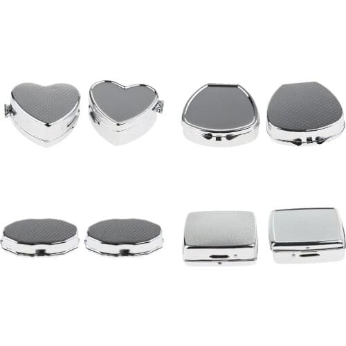 Metal Pill Case with 2 Compartments，Pill Box，Travel Medicine Vitamin Organizer for Pocket or Purse（2 Pack)