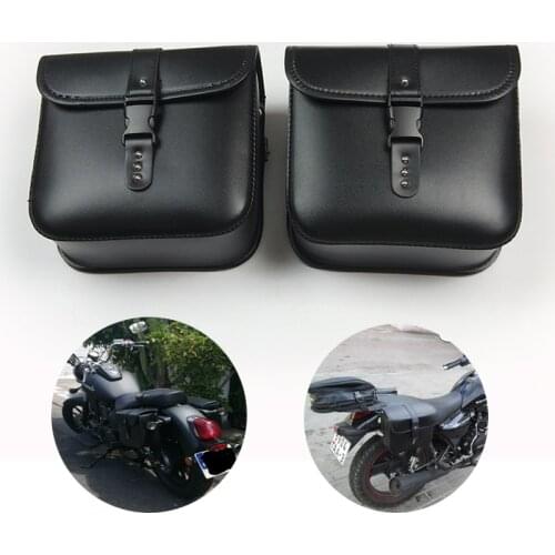XL883 XL1200 Motorcycle Saddle Bags For Harley Sportster XL 883 XL 1200 Pu Leather Side Tool Bag Luggage Black