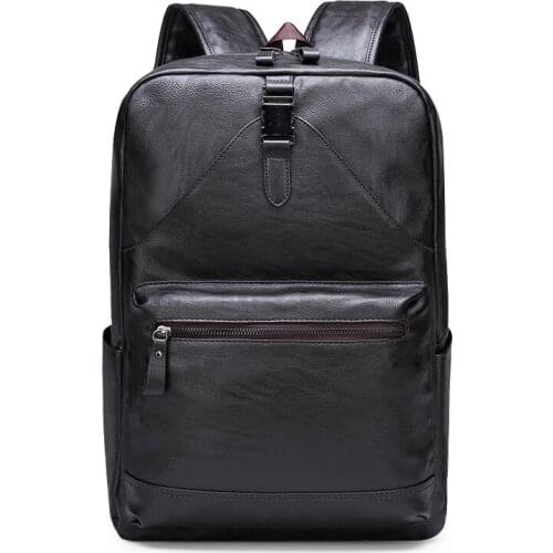 2020 tide Mens Backpack soft Leather Business Backpacks Male Laptop Office Backpack Travel bags Zipper Backpacks