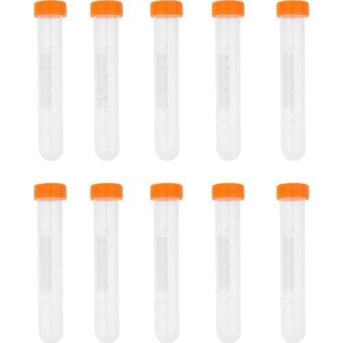10pcs Plastic Centrifuge Tube Pipe Vial Lab Test Container Set 10/15/20/50ml