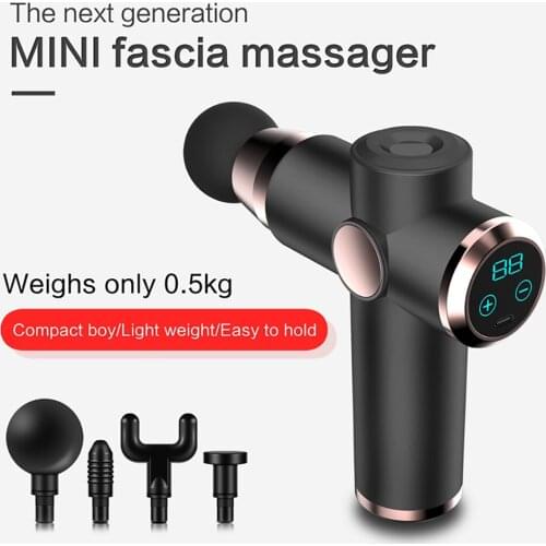 LCD Mini Fascia Gun Portable USB Rechargeable Massage Gun Muscle Relaxation Portable Fitness Equipment Massager