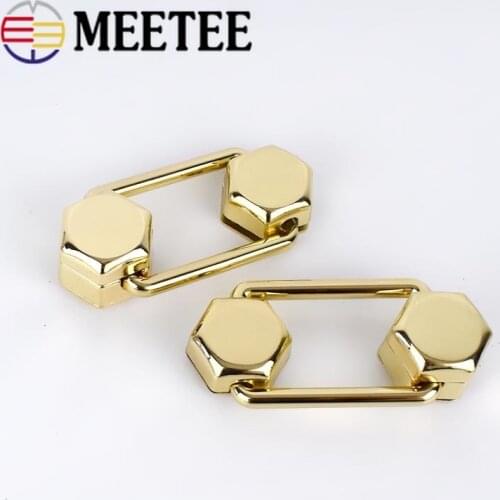 Meetee 2/5pcs 67X21mm High-grade Gold Metal Rotary Locks Clasp Bag Turn Lock Buckle DIY Handbag Luggage Hardware Accessory BF413