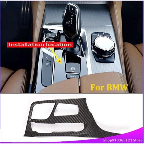 For BMW 5 Series G30 2017 2018 Gear Panel Frame Real Carbon Fiber Car Interior Modification Accessories