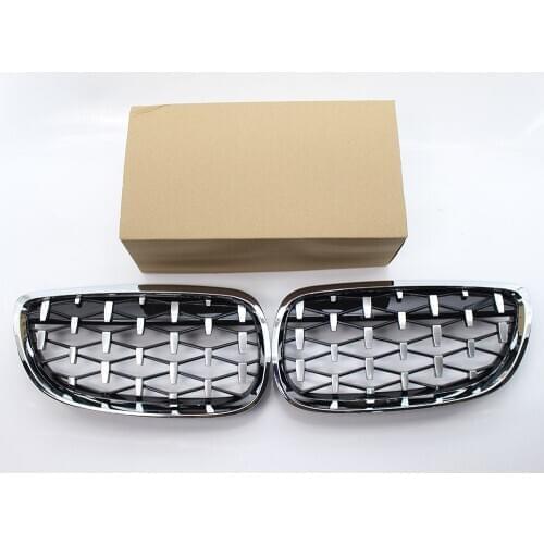 Chrome Front Diamond Meteor Grille Grill For BMW E92 E93 Coupe 2DR 2006-2010 Left+Right