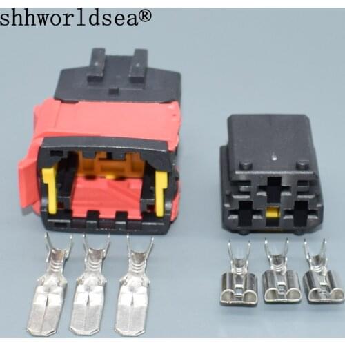 Shhworldsea 3 Pin 1544226-1 15442265-2 6.3mm Auto Wire Plug Connector For High Current Wiring Harness Socket