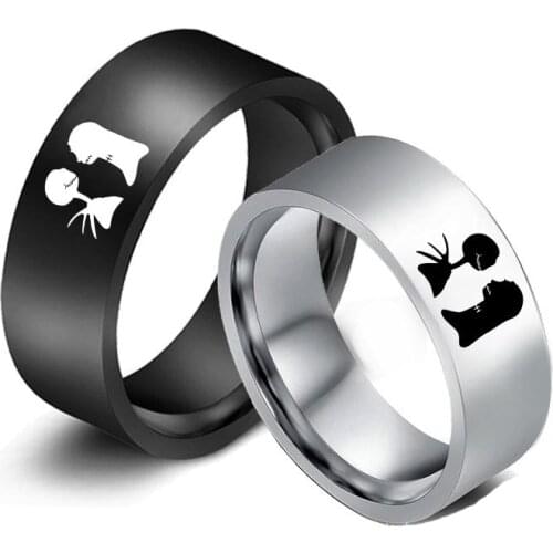 The Nightmore Before Christmas Ring Jack And Sally Ring For Women Couple Titanium Rings Charm Jewelry Accessories Christmas Gift