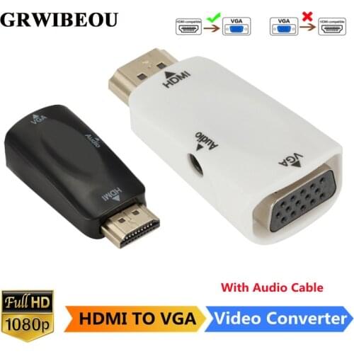 Male to Female HDMI-compatible to VGA Adapter HD 1080P Audio Cable Converter For PC Laptop TV Box Computer Display Projector