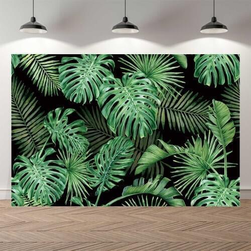 NeoBack Vinyl Grass Green Leave Newborn Baby Shower Birthday Party Summer Tropical Jungle Scene Backdrop Photography Background