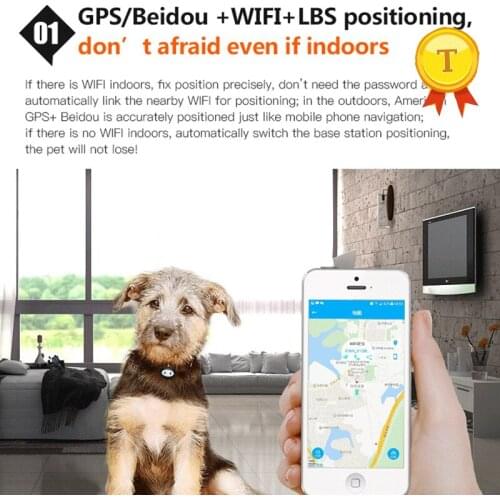 Waterproof MiNi Pet GSM GPS Tracker Locator Collar For Dog Cat Long Standby Geo-Fence LBS Free APP Platform Tracking Device