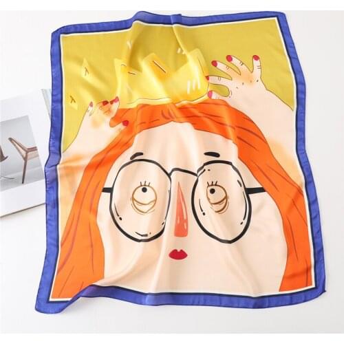 Lady Silk Scarf Hair Band Pring Bag Scarves Women Bandana Fashion Female Neckerchief Shawl and Wraps Headband Large Hijab New