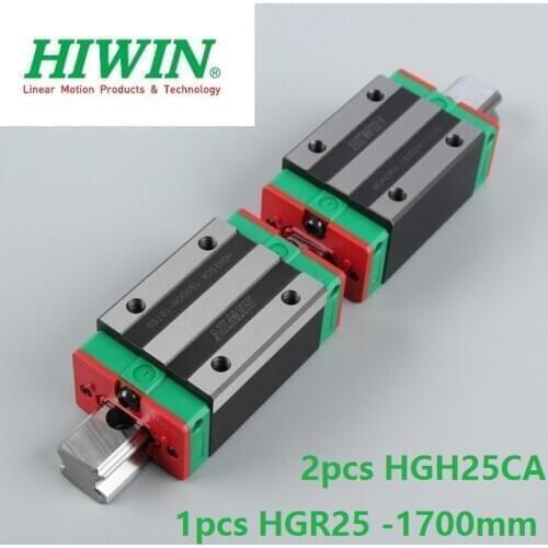 1pcs 100% original Hiwin linear guide linear rail HGR25 -L 1700mm + 2pcs HGH25CA square block for cnc router