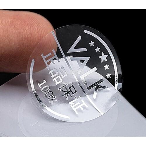 100pcs Silver Stickers Customize Transparent Logo Sticker Foil Silver Adhesive Clear Labels