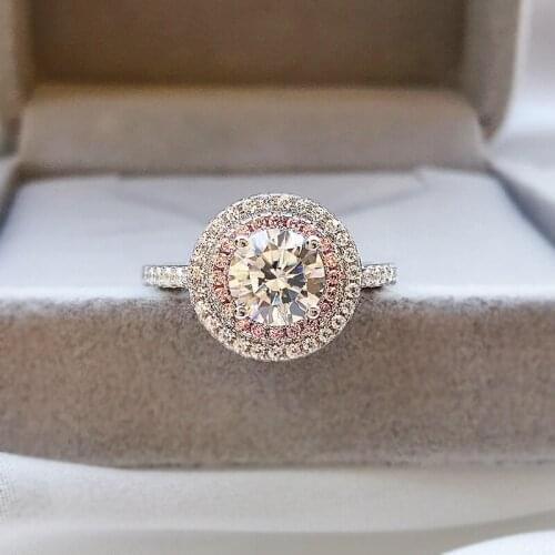 2020 Trend Crystal Rings For Women Jewelry 925 Sterling Silver Gemstone Tension Setting Mini Diamond Wedding Engagement Jewelry