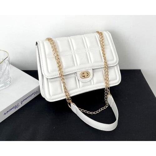 2021 New Chain Strap Shoulder Bag Shiny Pu Leather Crossbody Bags For Women Small Flap Designer Handbag Luxury Messenger Bags