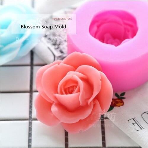 3D Flower Rose Silicone Fondant Cake Mold Soap Candle Mould Jelly Mousse Cake Decoration Baking Tool Moulds Reusable Material