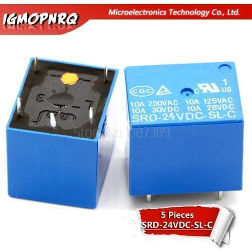 5PCS Relay SRD-24VDC-SL-C SRD-24VDC-SL SRD-24VDC SRD-24V relays 5PINS 24V DC High Quality