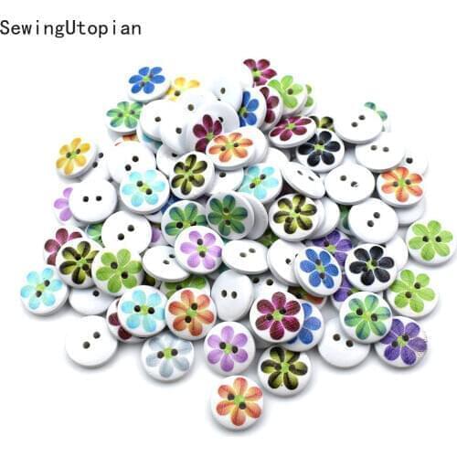 50PCS DIY Cartoon Wood Button Baby Sweater Kindergarten Children Decoration Knot Clothes Cute Kids Jacket Wooden Buttons