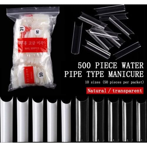 500pcs Nails Half French False Nail Art Tips Acrylic UV Gel Manicure Tip Nail French Nail Piece Finished Product TSLM1