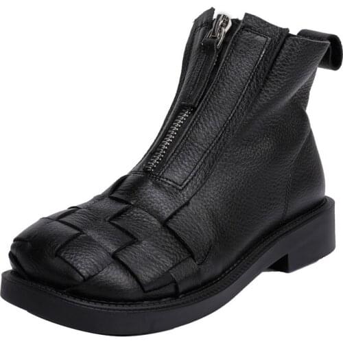 Fashion Womens Ankle Boots Retro Martin Boots Ladies Shoes D Knight Brand Womens Chelsea Boots Genuine Leather 2021 New Autumn