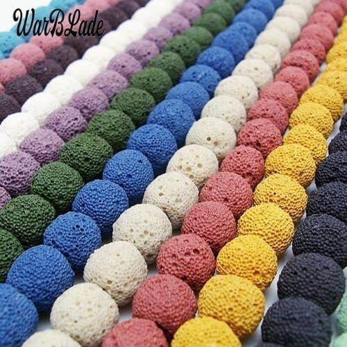 Natural Glossy Volcanic Stone Beads 6mm-16mm Frosted Black Rock Lava Round Loose Beads For DIY Necklace Bracelet Jewelry Making