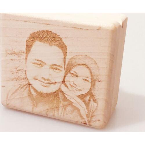 Handmade nature wood wind up photo gift, custom engraved photo music box,love song personalized gift