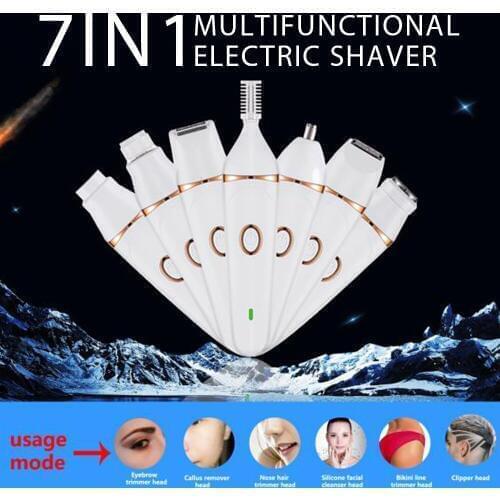 Epilator 7in1 Electric Shaver women Depilator Rechargeable Hair Removal trimmer epilator for face,bikini,body,leg,underarms