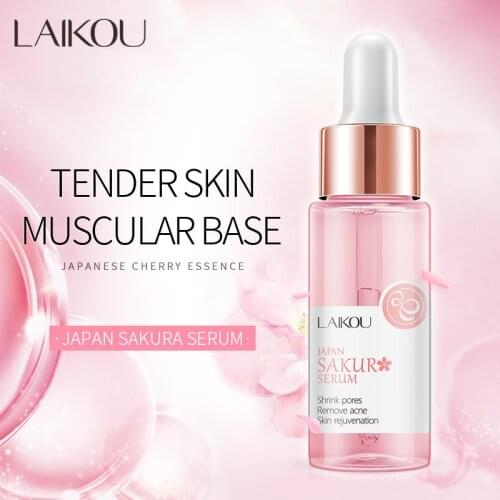 LaiKou Cherry Blossom Essence 30ml moisturizing and water feeding shrimp skin quickly sell package in English