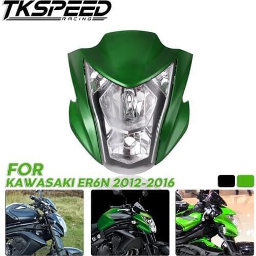 Green Black Motorcycle Headlight Assembly Headlamp Light House Fit For Kawasaki ER6N 2012-2016 13 14 15