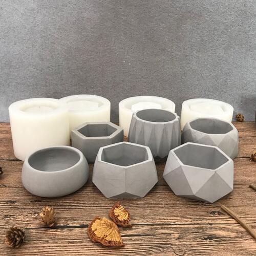 Concrete Molds Succulent flower pot molds Garden Planter Molds Silicone Molds for concrete