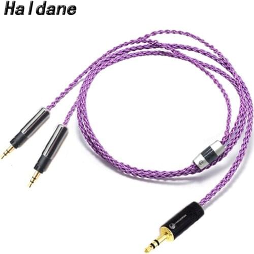 Haldane HIFI 3.5mm Stereo 8 Cores 7N OCC Silver Plated R70X Headphone Upgrade Cable for ATH-R70X R70X headphones