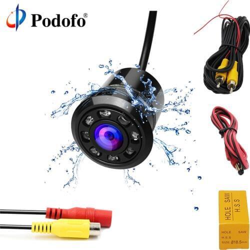 Podofo Full HD CCD Cam Waterproof Car Rear View Backup Camera 170 Degree With 8 LEDs Car Rearview Parking Camera Night Vision