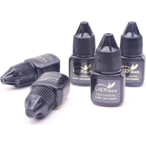 5 Pcs 5ml Lady Glue Eyelash Extension Glue Black Korea Gum Long Lasting Strong Adhesive Fast Dry False Eyelash Lifting Sticky 2s