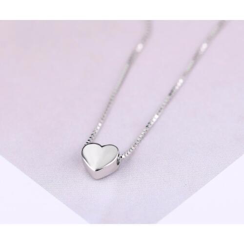 New Arrivals Silver Color Love Heart Necklaces for Women Wedding Jewelry Long Necklaces Statement Jewelry