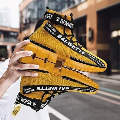 Fashion High Top Sock Shoes Sneakers Men Shoes 2020 Mens Shoes Casual Hip Hop Shoes Men Lightweight Big Size 47 Zapatos Hombre