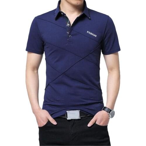 Summer Mens Polos Shirt Turn-down Collar Short Sleeve Shirts Men Solid Breathable Cotton Polo Shirt Tops Clothing Drop Shipping