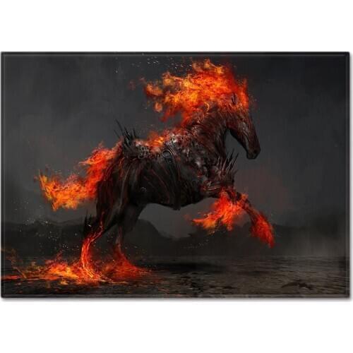 Cartoon Flame Horse Pattern Carpets Child Bedroom Play Floor Rug Kids Room Decor Carpet Baby Crawl Mat 3D Printed Children Gift