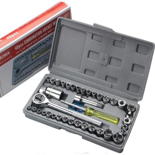 40pcs set of automobile and motorcycle combination tool socket set tool box wrench socket combination tool kit