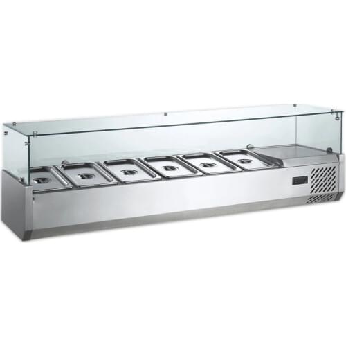 220V Desktop Salad Cabinet SLT2000Z Commercial Pizza Spreading Table Refrigerated Salad Cabinet Dessert Freezer Refrigerator