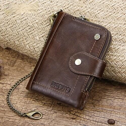 2021 new mens retro leather wallet short mens multifunctional wallet zipper coin purse fashion wallet