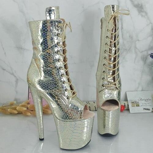 Leecabe 20CM/8inches Pole dancing shoes High Heel platform Pole Dance boot