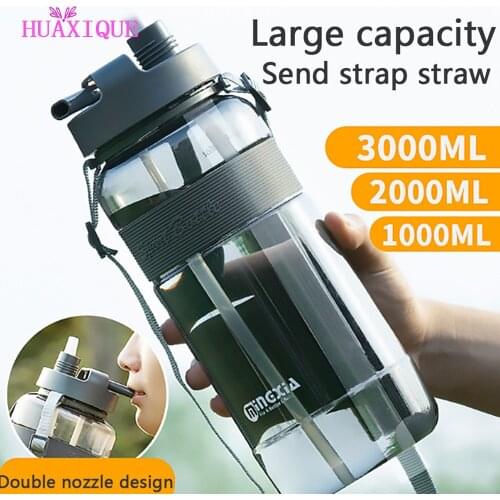 1/2/3L Large Capacity Sports Water Bottles Portable Plastic Outdoor Camping Picnic Bicycle Cycling Climbing Drinking Bottles