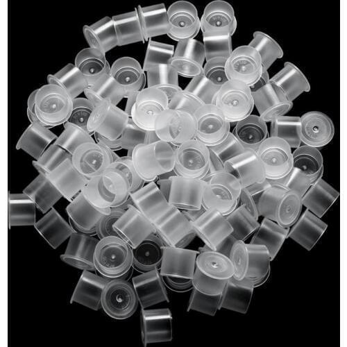 100/1000pcs Plastic Microblading Tattoo Ink Cup Cap Pigment Clear Holder Container for Needle Tip for Professional or Family Use
