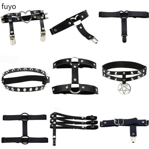 Sexy Womens Elasticity Harness Heart Leg Chain Garter Belts Cosplay Spike High Quality Elastic Thigh Ring Garter Sexy Lingerie
