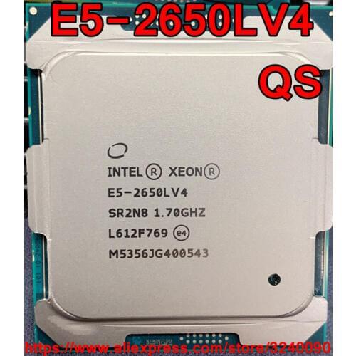 Intel Xeon CPU E5-2650LV4 QS version 1.70GHz 14-Cores 35M LGA2011-3 E5-2650LV4 processor E5 2650LV4 free shipping E5 2650L V4